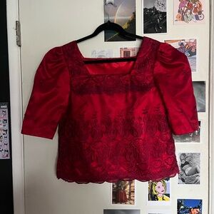 Traditional Filipino Floral Women's Blouse